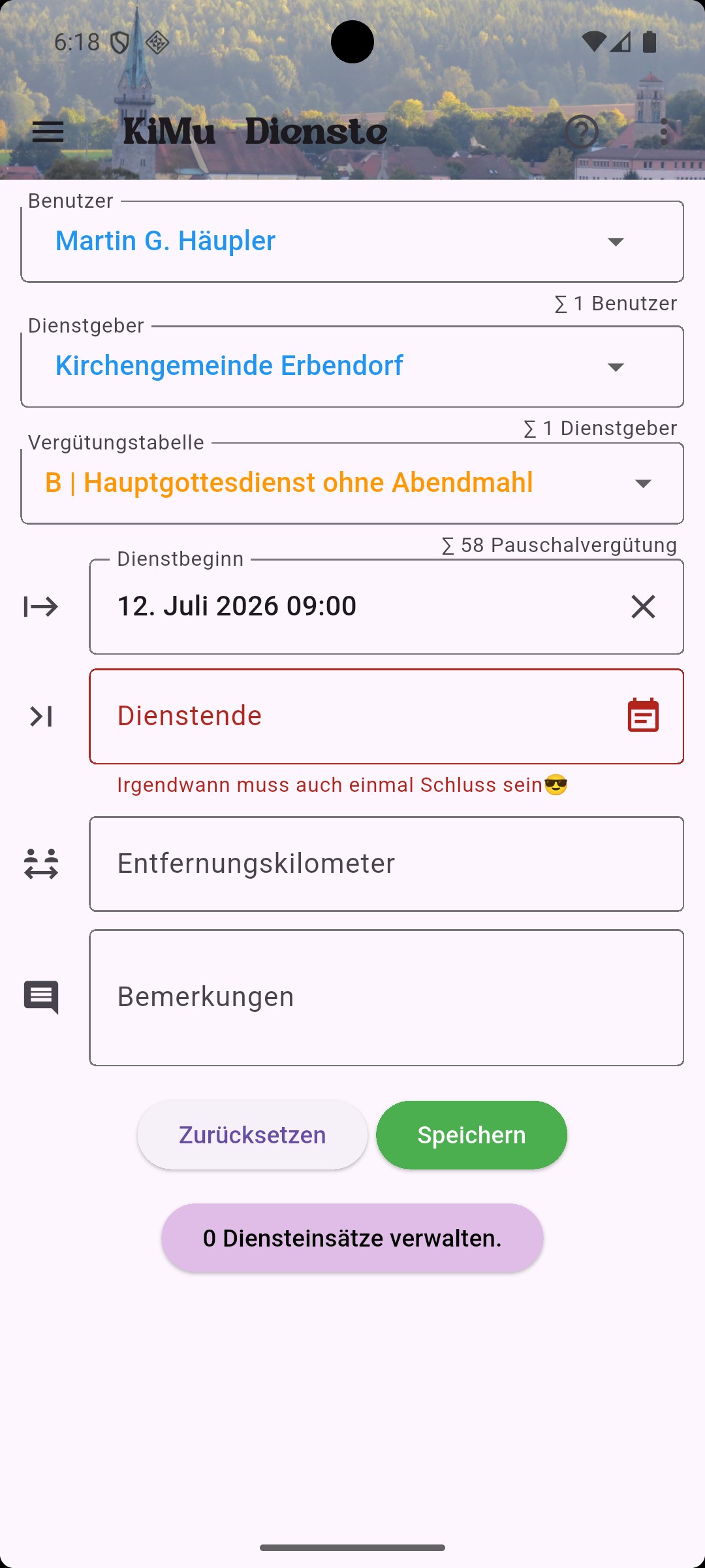 Startbildschirm KiMu-Dienste